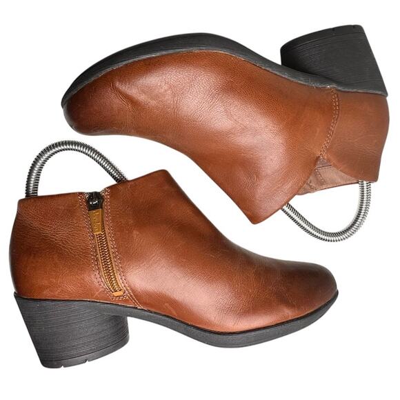 Dansko Raina Leather Ankle Booties Sz 36 US 5.5-6 Brown Arch Support Side Zip EC - Picture 5 of 13